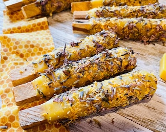 Organic Lavender, Lilac, & Lemon Beeswax Palo Santo, Natural Smudge Sticks, wellness gift, Aromatherapy, Energy Cleansing, mothers day gifts