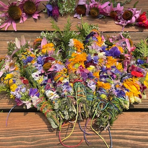 Harvest Wands, Energy Cleansing Smoke Bundles, Floral Smudge Stick, Natural Incense, Purification Incense