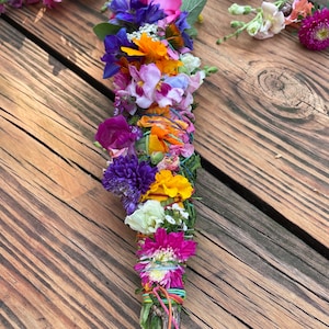 Custom Organic Floral Smudge Stick: Smoke Cleansing Bundle