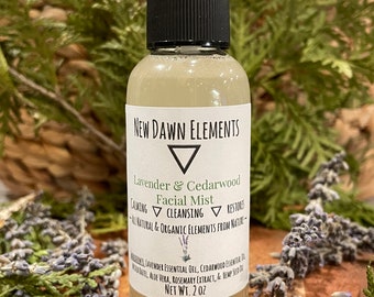 Brume tonifiante pour le visage à la lavande et au bois de cèdre ~ Nettoyant maquillage en vaporisateur ~ Toner aux herbes ~ Toner bio ~ Toner naturel ~ Tonique pour le visage ~ Hamamélis