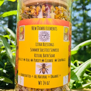 Litha Midsummer Bath Salts | All Natural Bath Salt | Essential Oil Scented Bath Soak | Summer Bath Blend | Floral Bath