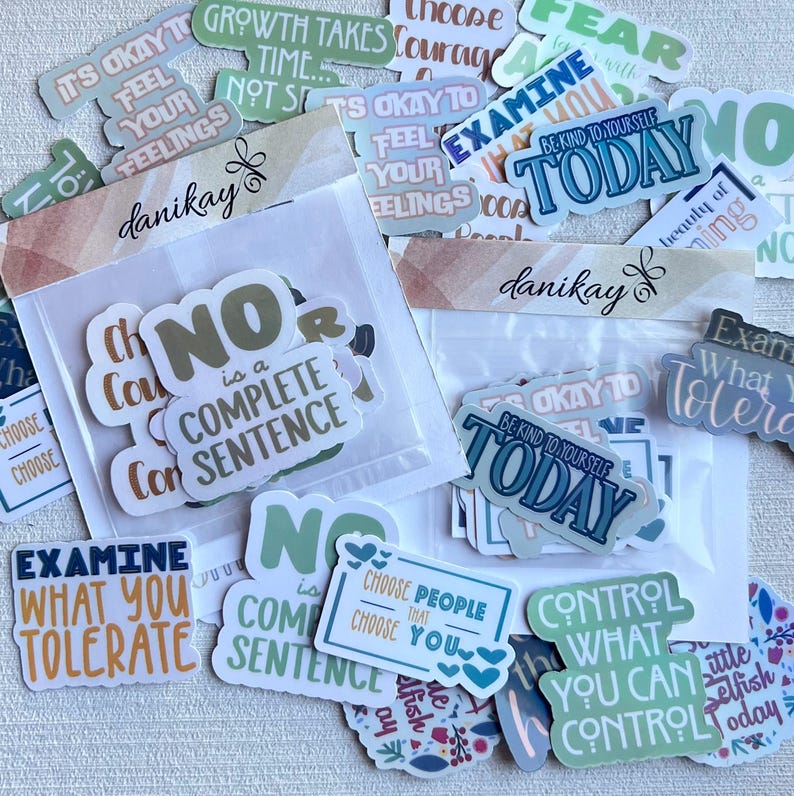 Mental Health Sticker Pack: Inspirational Quote Stickers - Etsy