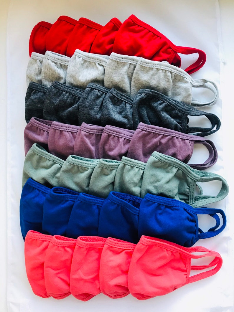 5 Packadult High Quality SOFT Reusable COTTON Face Mask mix Etsy