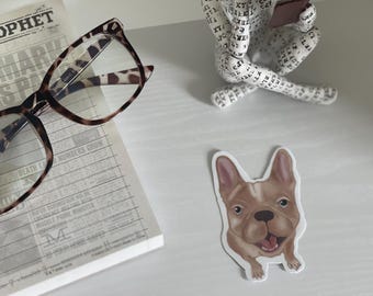 Pegatina de bulldog francés: calcomanía brillante e impermeable