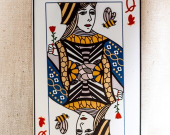 Queen Bee Playing Card Sticker - Waterproof Decal