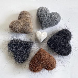 Needle Felted Pet Fur Heart Keepsake Using Your Pet's Own Fur.