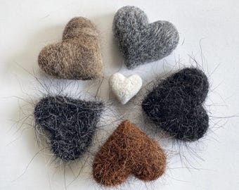 Needle Felted Pet Fur Heart Keepsake Using Your Pet's Own Fur.
