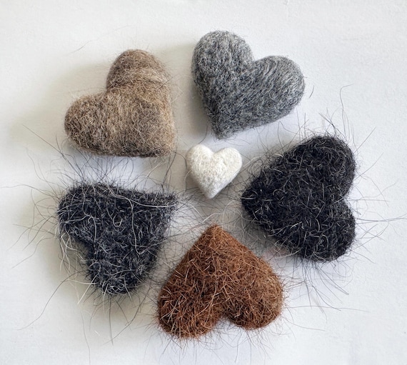 Needle Felted Pet Fur Heart Keepsake Using Your Pet's Own Fur.