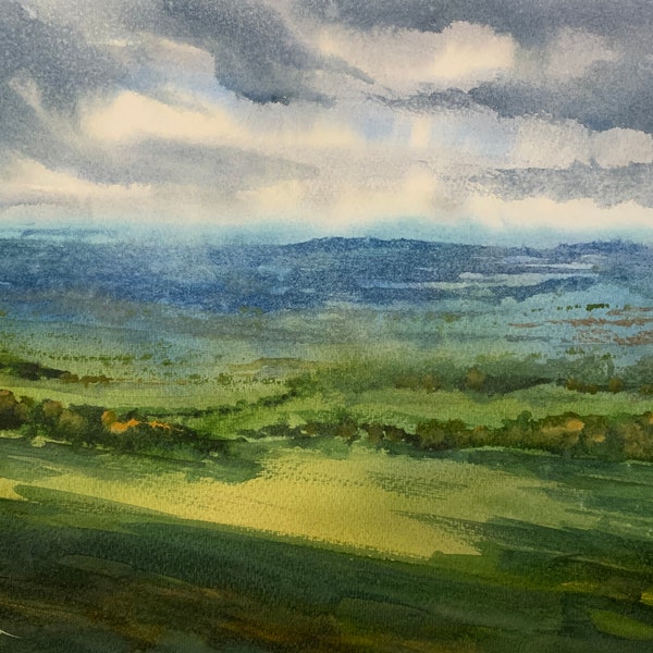 Original watercolour painting of Yorkshire by Christopher Stephen