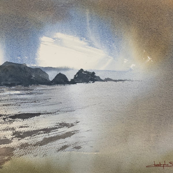 Original watercolour painting of Devon by Christopher Stephen