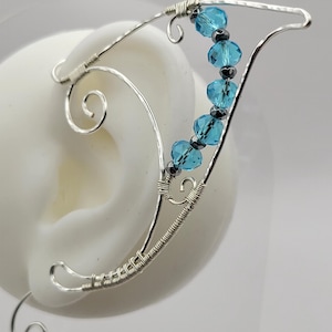 Elf Ear cuff, Crystal ear wrap, Fairy ear