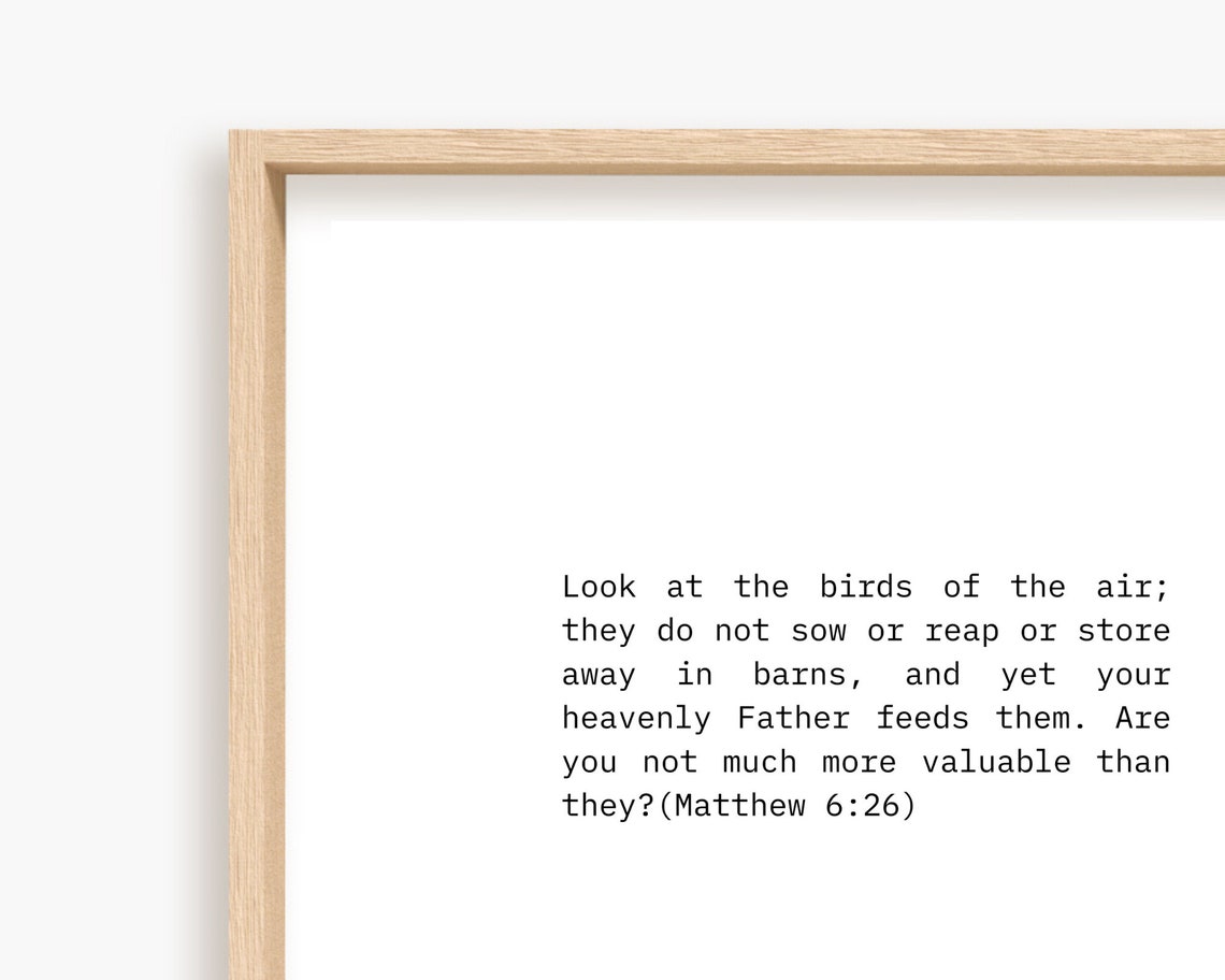 Look at the Birds of the Air (matthew 6:26), Bible Verse Digital Art ...
