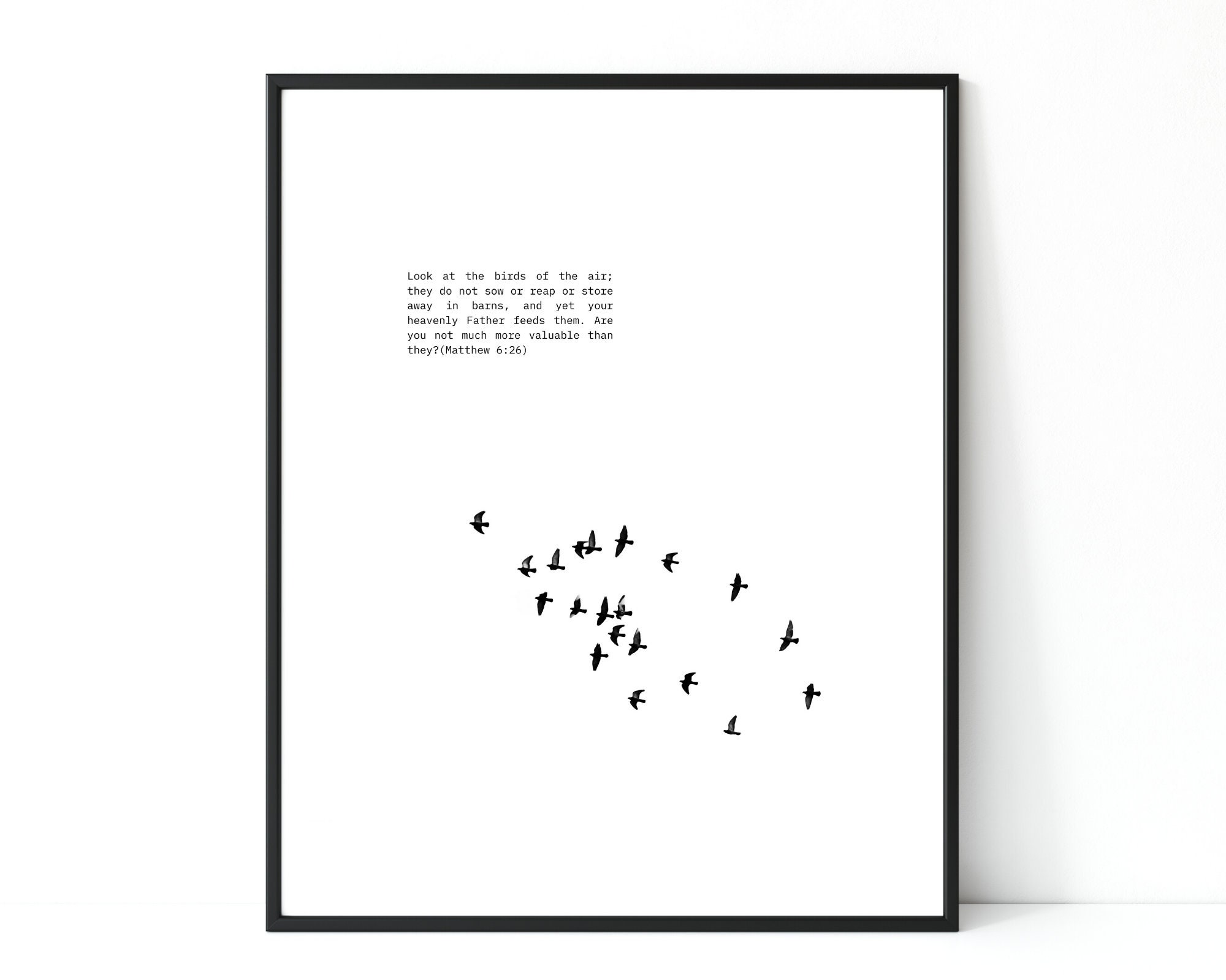 Look at the Birds of the Air (matthew 6:26), Bible Verse Digital Art ...
