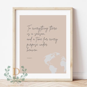 Everything has its time, Ecclesiastes 3:1, Bible Verse Digital Art, Minimal Christian Art