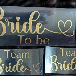 Personalization of written name on iron-on t-shirt, bride, groom, bridesmaid, wedding witness