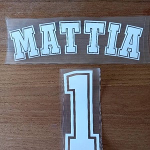 Nome e número termocolantes, personalização faça você mesmo, camisetas, uniformes esportivos, ideia para presente, adesivos termocolantes para tecidos,