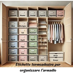 Set di Etichette Termoadesive Personalizzabili per Tessuti - Etichette per Armadio, Scatole, Contenitori e Abbigliamento