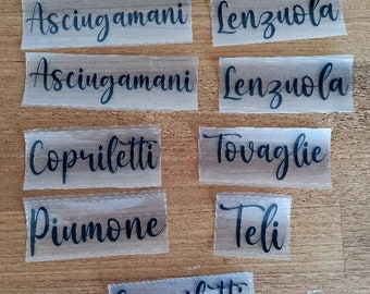 Etichette termoadesive per tessuti ,personalizzazione decorazione