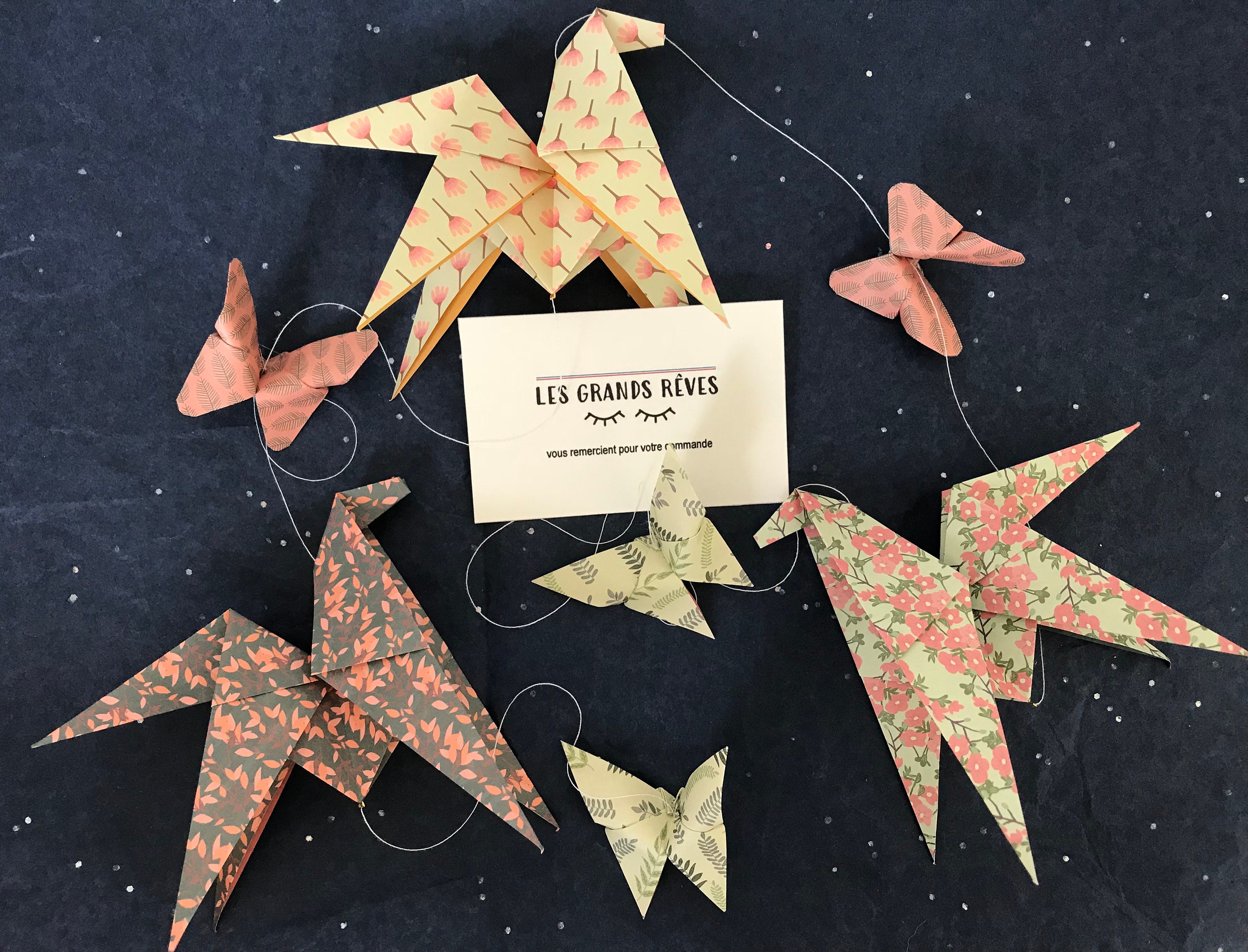 Guirlande Origamis Cavaler Chevaux et Papillons