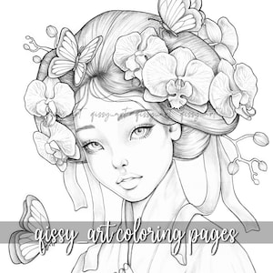 PURE SOUL premium greyscale digital coloring page | qissy_art