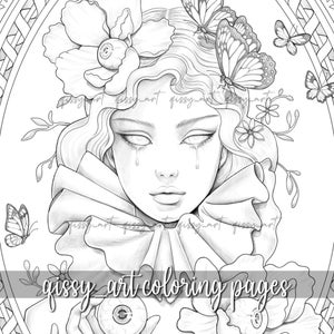 My Eyes On You premium greyscale digital coloring page | qissy_art