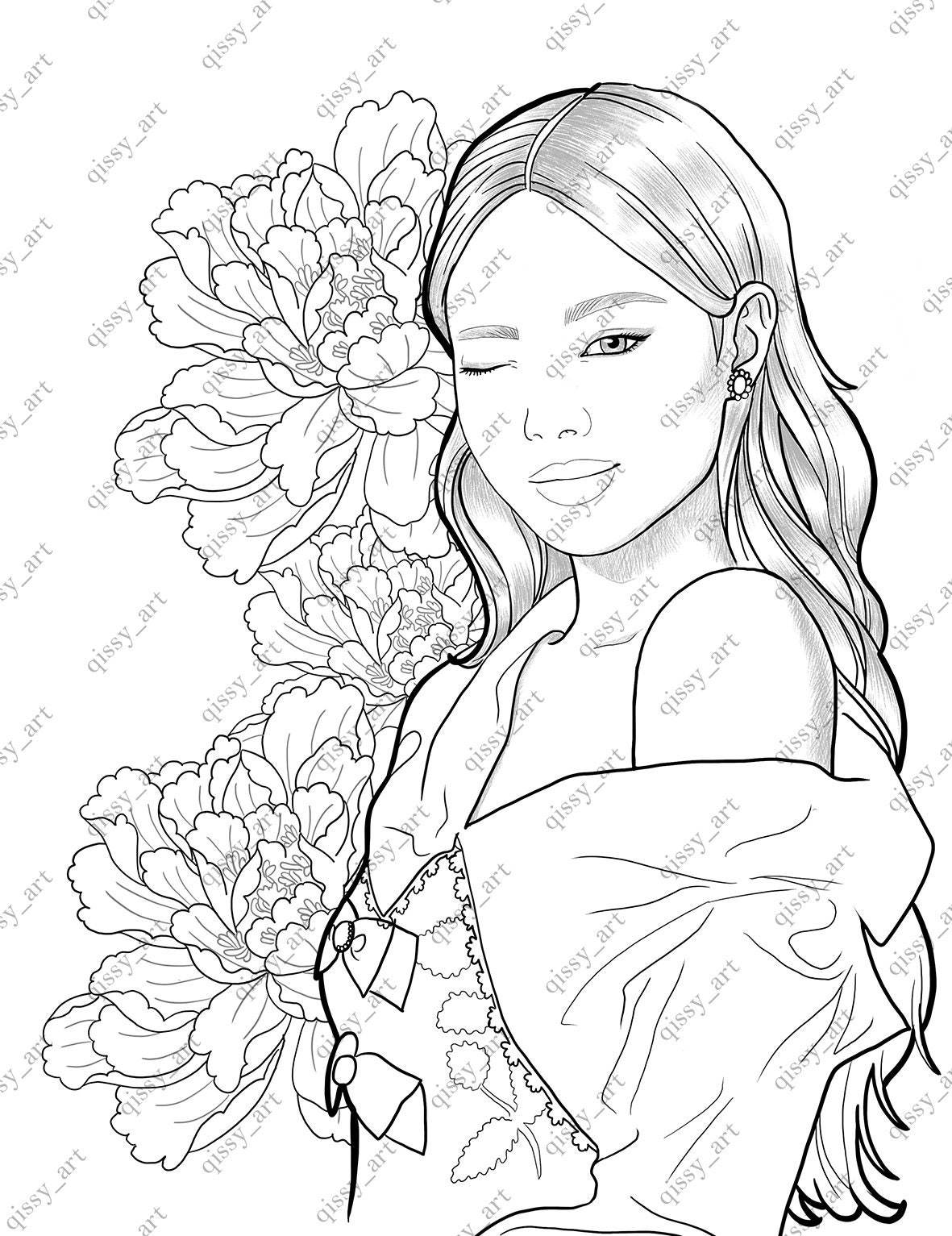 BLACKPINK digital coloring page qissy_art | Etsy