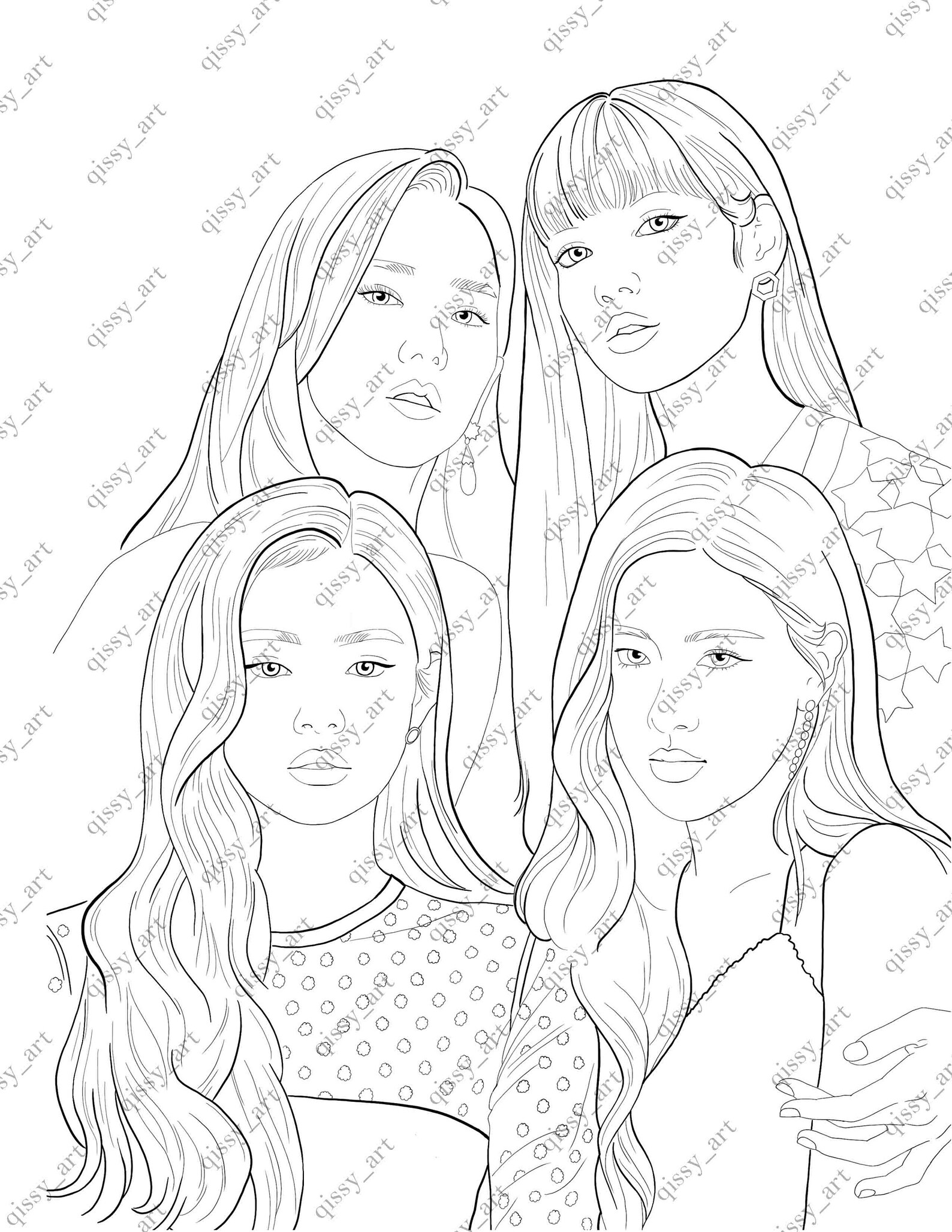 BLACKPINK Digital Coloring Page Qissy_art | Etsy UK