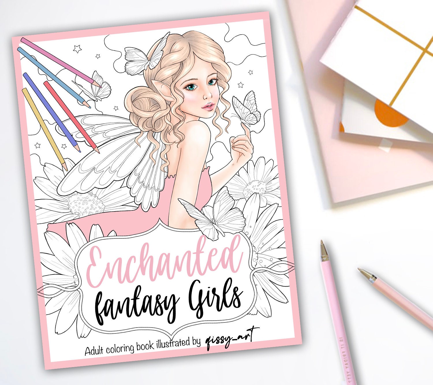 Digital Coloring Book enchanted Fantasy Girls - Etsy