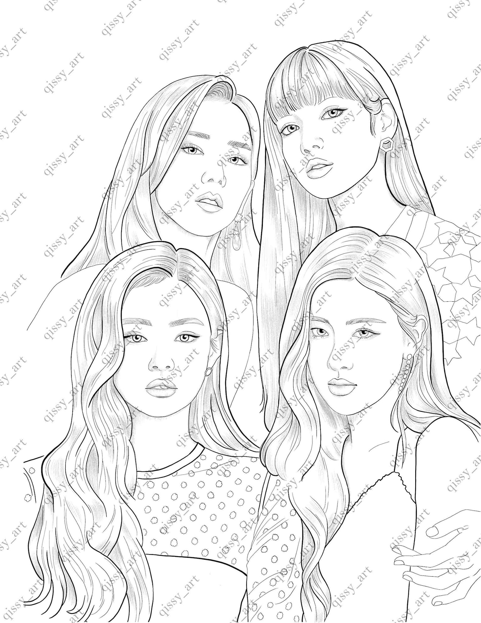 BLACKPINK Digital Coloring Page Qissy_art | Etsy UK