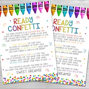 Confetti-confetti - avond voor school - tag eerste schooldag - terug naar school cadeau - welkom terug naar school - kleuterschool