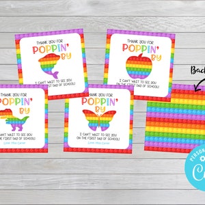 Pop It Gift Tag- Back to School - For Students - Popping in gift tag - Student Gift - First Day of School- Front & Back