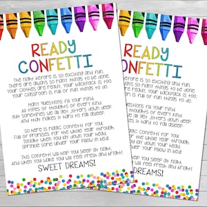 Confetti-confetti - avond voor school - tag eerste schooldag - terug naar school cadeau - welkom terug naar school - kleuterschool