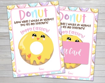 Titolari di carte regalo di Pasqua - Titolari di carte regalo per ciambelle - Titolari di carte regalo di Pasqua per insegnanti - Porta carte regalo per caffè