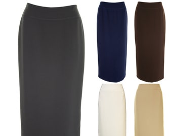 Busy Women's Full Length Max Long Skirt in Black, Navy, Brown, Light Cream and Beige