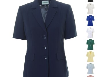 navy blue short sleeve jacket