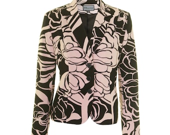 Busy Womens Pink and Black Summer Flower Jacket