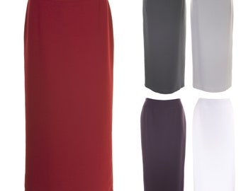 Busy Women's Full Length Maxi Long Skirt in Burgundy Red, Grey, Silver Grey, Dark Purple and White