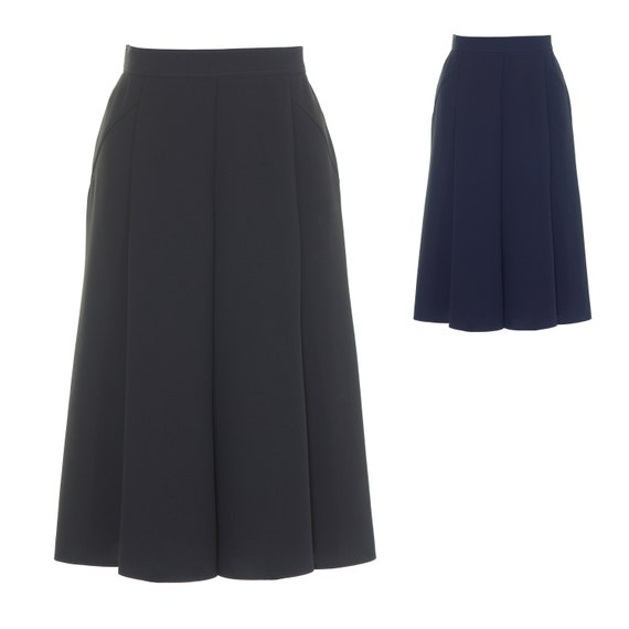 Busy Women&#39;s Flared Panelled Skirt 28” Length in Black or Navy