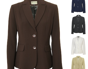 Busy Women's Suit Jacket Blazer in Brown, Black, Navy, Light Cream and Beige