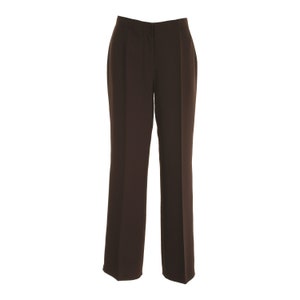 May include: A pair of brown wide-leg trousers.