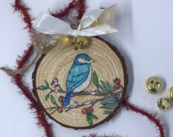 Featured listing image: Bird Wood Slice Ornament