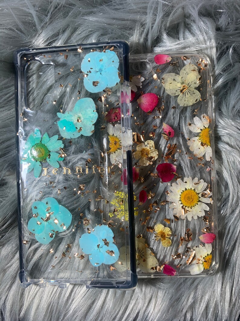 Resin iPhone case Dried flowers case Custom phone case Clear Etsy