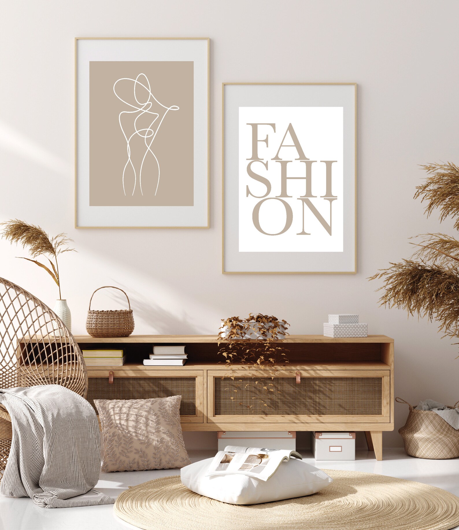 Abstracte tekst en fashion tekst print set 2 Afdrukken Etsy