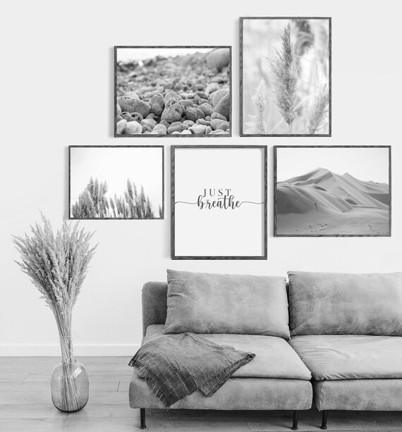 Grey Natural Print Set Set Nature Prints Home Decor Etsy UK