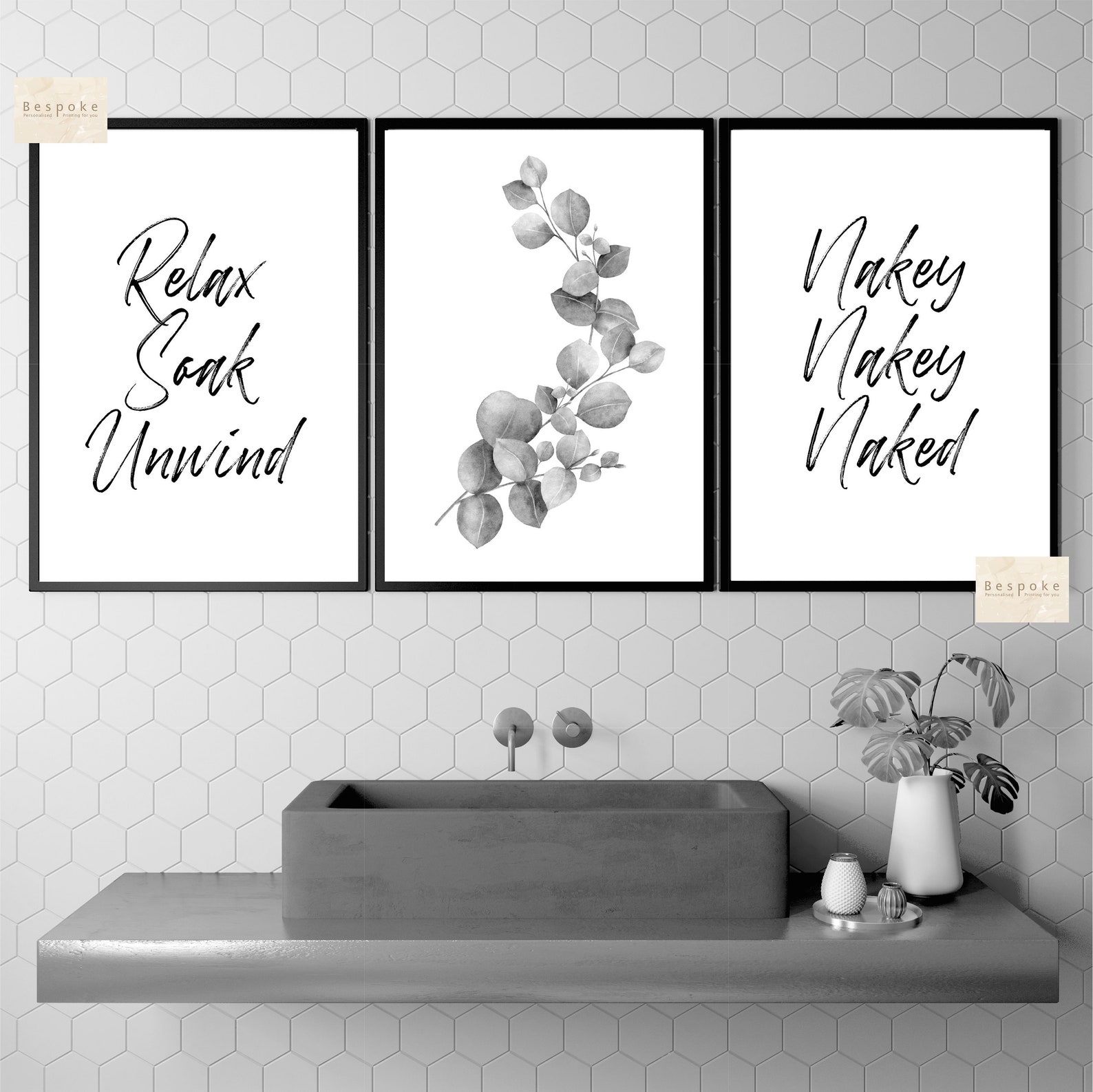Set of 3 Bathroom Prints Bathroom Print Set Print Set Art Etsy