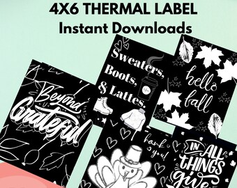 FALL Thermal Labels Bundle - Small Business Stickers - Supplies for your orders - Packaging Supplies - Thermal Printer File PNG Sticker