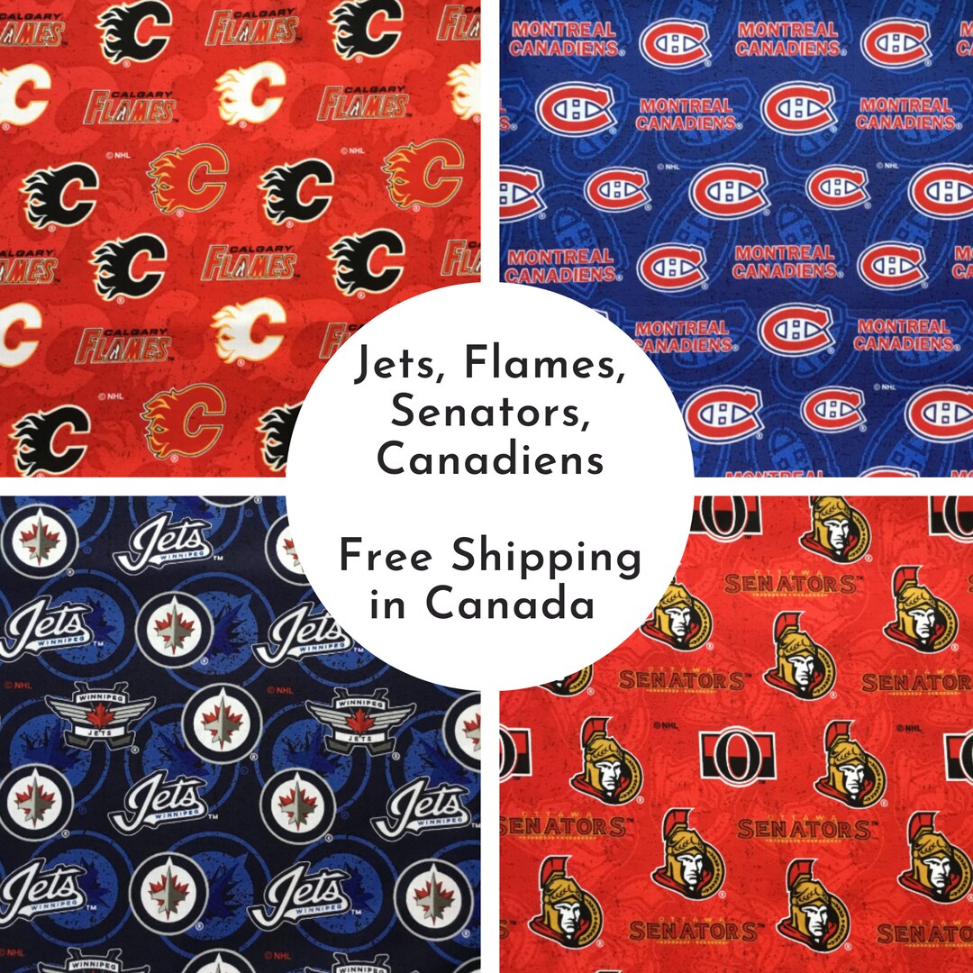 NHL Fabric / Montreal Canadiens Fabric / Winnipeg Jets Fabric Etsy