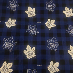 Stoff / NHL / Toronto Maple Leafs / kariert / blau / NHL Fabrics