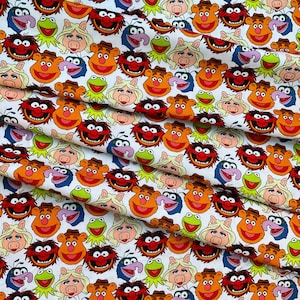 Tessuto, I Muppet, Muppet Disney, Il cast dei Muppet, Bianco, Tessuti di cotone con personaggi