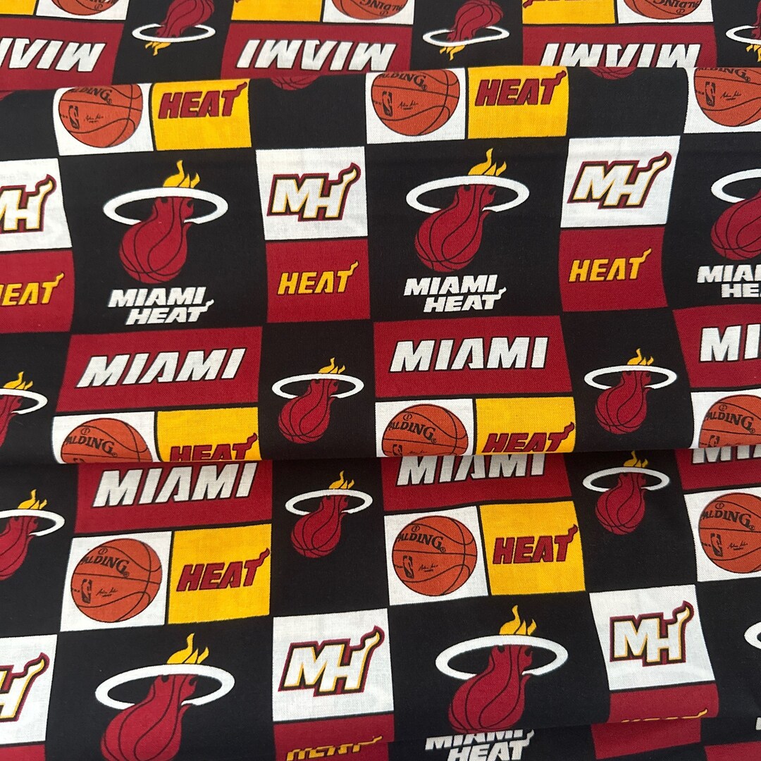 NBA Fabric, Miami Heat, Broadcloth, NBA Licensed Cotton Fabric